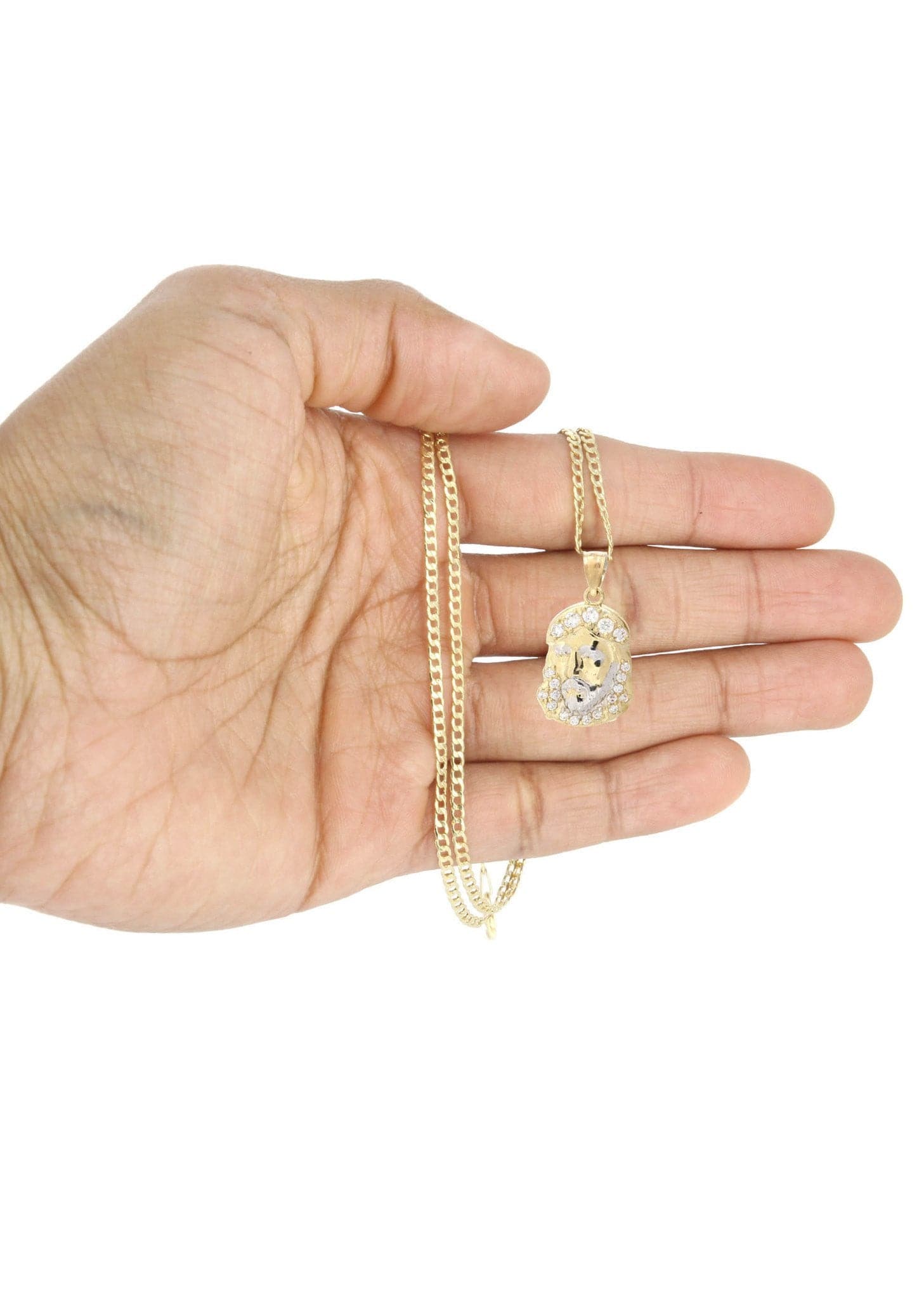 10K Gold Necklace & Gold Jesus Piece Pendant | 6.14 Grams Solid Gold Chain | Religious Jewelry for Men & Women | Perfect for Church, Gifts & Everyday Wear