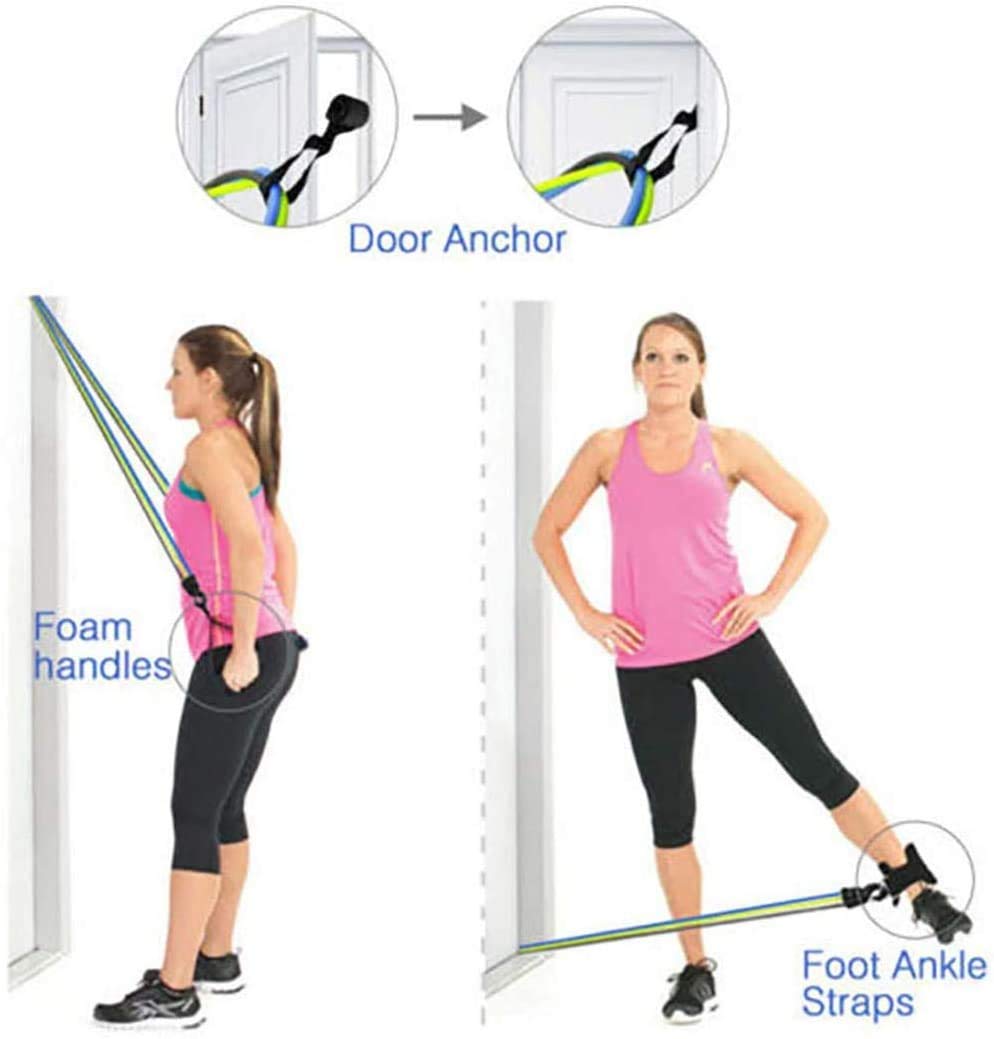Premium 5-Piece Resistance Bands Set - Workout Bands for Strength Training, Physical Therapy & Home Gym - Ideal for Men & Women - Perfect for Travel, Yoga, Pilates & Full-Body Exercises