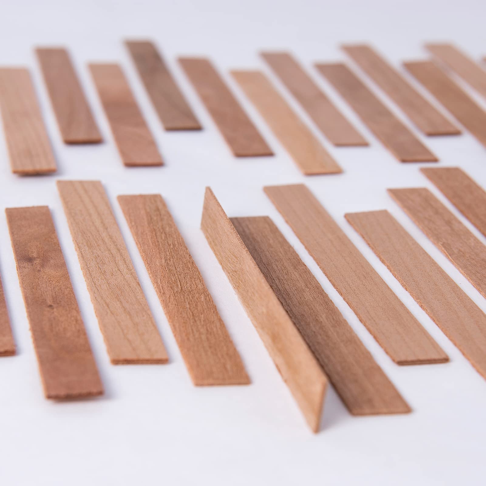 Ziosxin 100-Pack Thick Smokeless Cherry Wood Candle Wicks - Long Burning Natural Candle Cores with Adhesive Dots (5.1