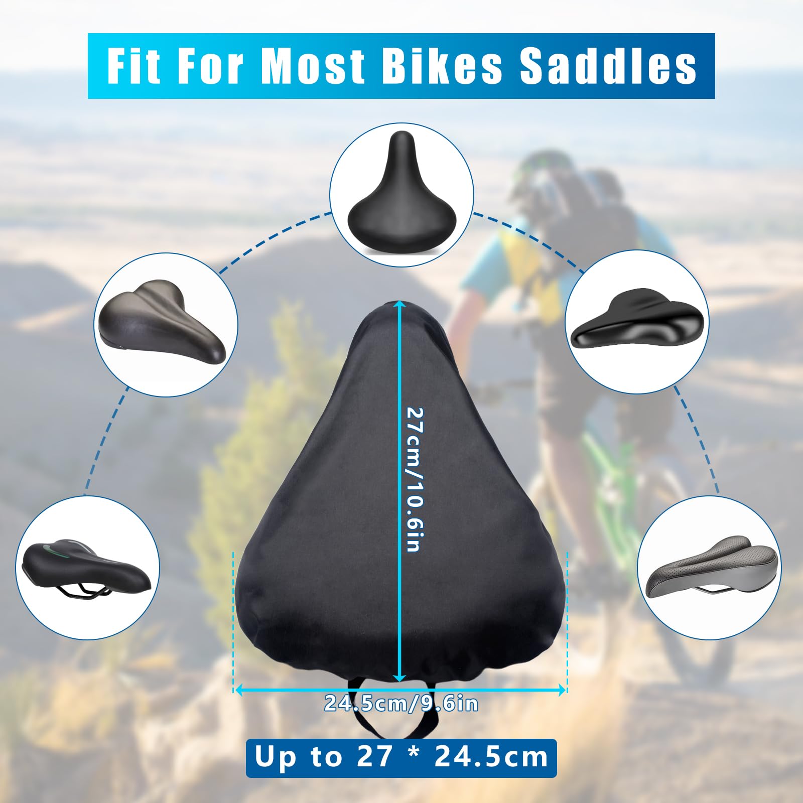 **3 Pack Waterproof Bike Seat Covers - Double-Layer Thickened & Dustproof Bicycle Saddle Protectors with Storage Bags | Durable Cycling Accessories for Rain & Outdoor Riding**    *(Perfect for Commuting, Mountain Biking, and All-Weather Cycling Protection)*