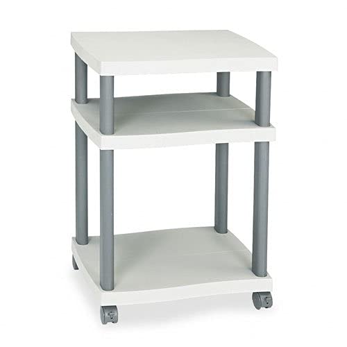 Gray Wave Printer Stand for Desk - Compact & Sturdy Printer Organizer for Home & Office Workspace