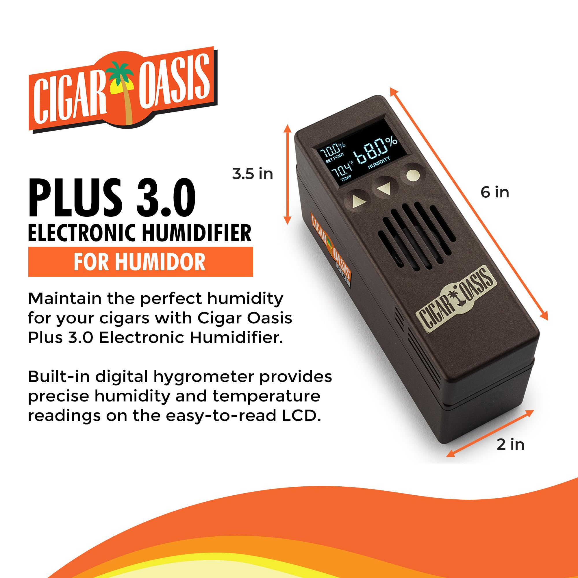 Oasis Plus 3.0 Advanced Ultrasonic Humidifier with LCD Display & Smart Sensor - 300-1000ml Capacity, Auto Shut-Off, Quiet Operation - Includes Refill Cartridge & Accessory Kit - Perfect for Bedroom, Office, and Nursery to Relieve Dry Air & Improve Sleep
