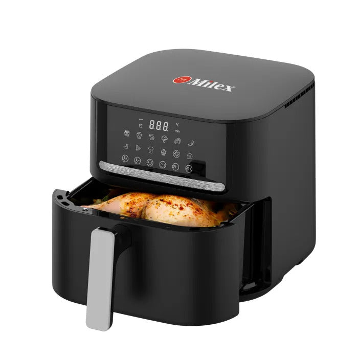 Milex 7L Black Digital Air Fryer - Large Capacity Oil Free Cooker for Healthy Frying, Baking, Roasting - Perfect for Family Meals, Snacks & Quick Cooking