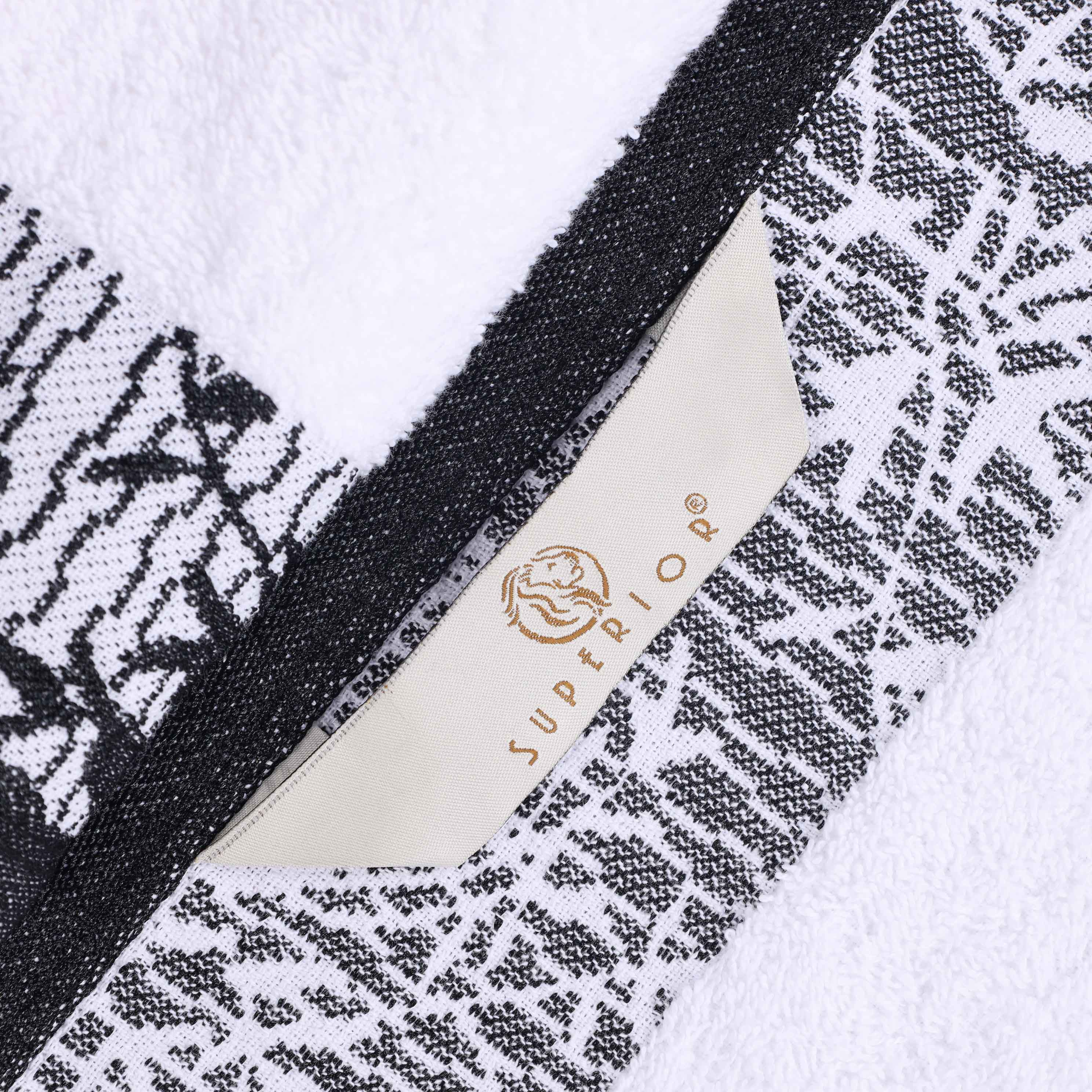 Premium Wisteria Cotton Floral Embroidered Jacquard Border Bath Towel Set of 2 - Soft Absorbent Luxury Towels for Spa, Bathroom & Guest Use