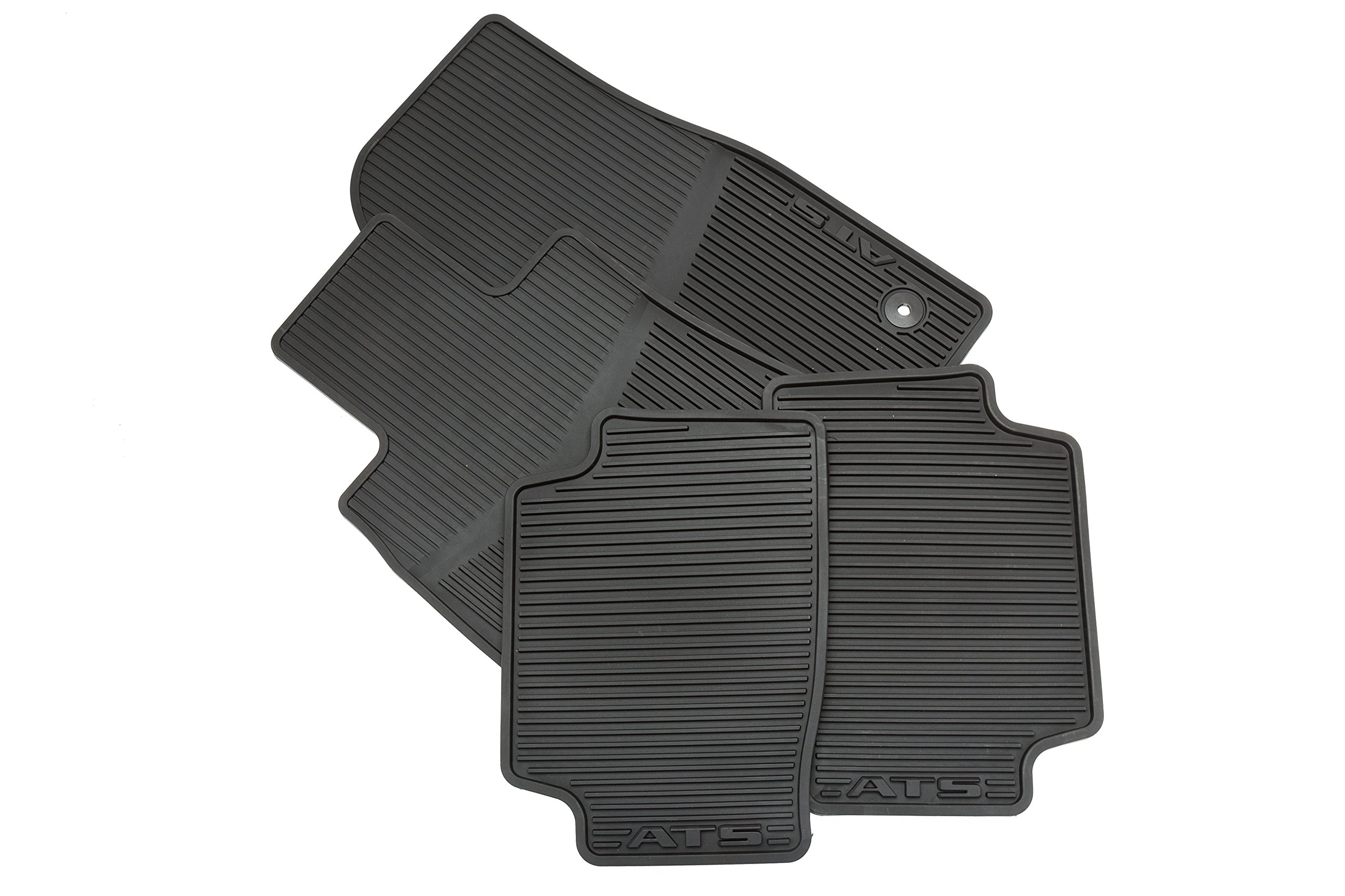 GM Accessories 22759927 All-Weather Front & Rear Floor Mats - Jet Black with ATS Logo - Perfect for Trucks, SUVs & Off-Road Vehicles