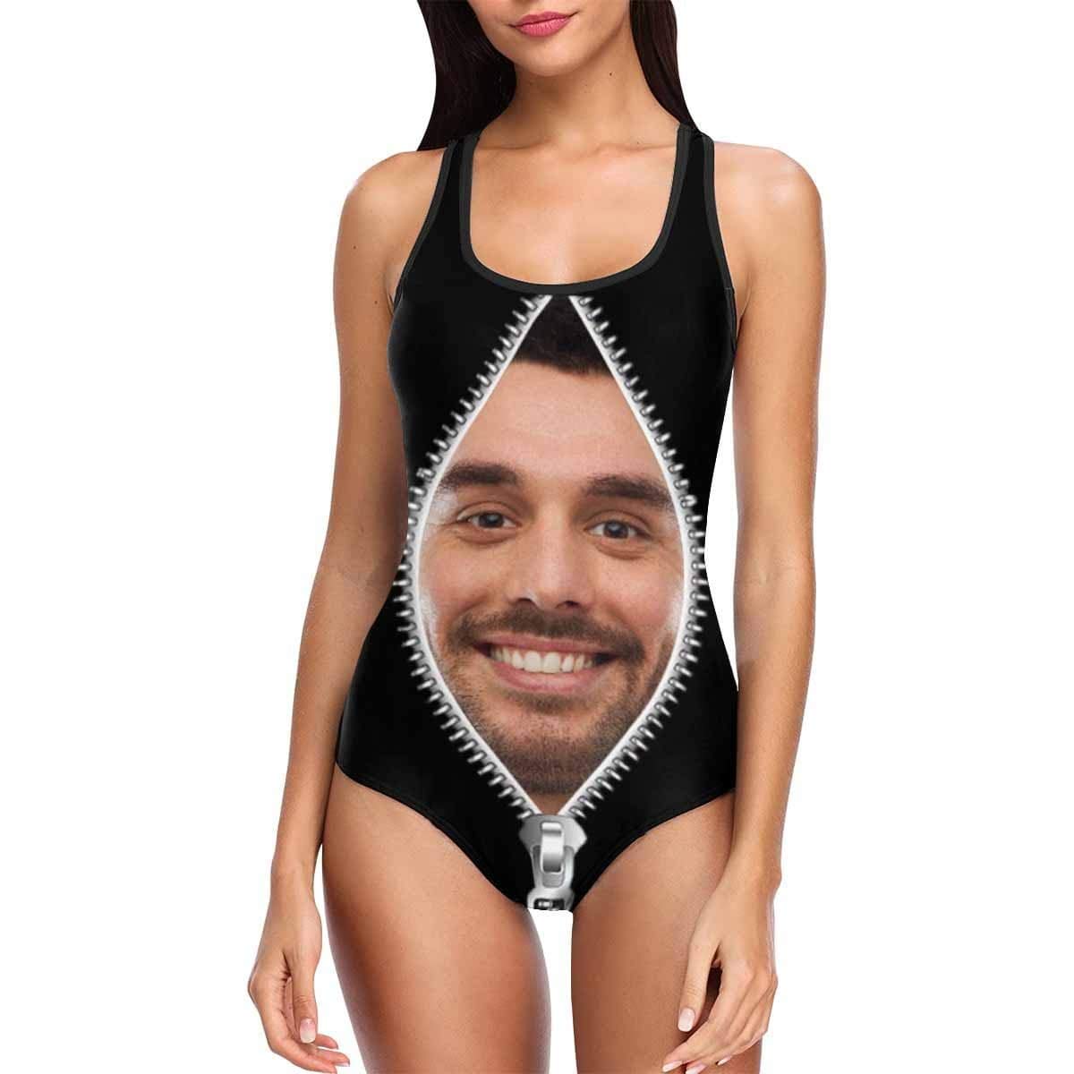 Custom Photo Swimsuits for Women - Personalized One Piece Swimwear with Face Print - Summer Holiday Beachwear for Pool, Vacation & Water Sports