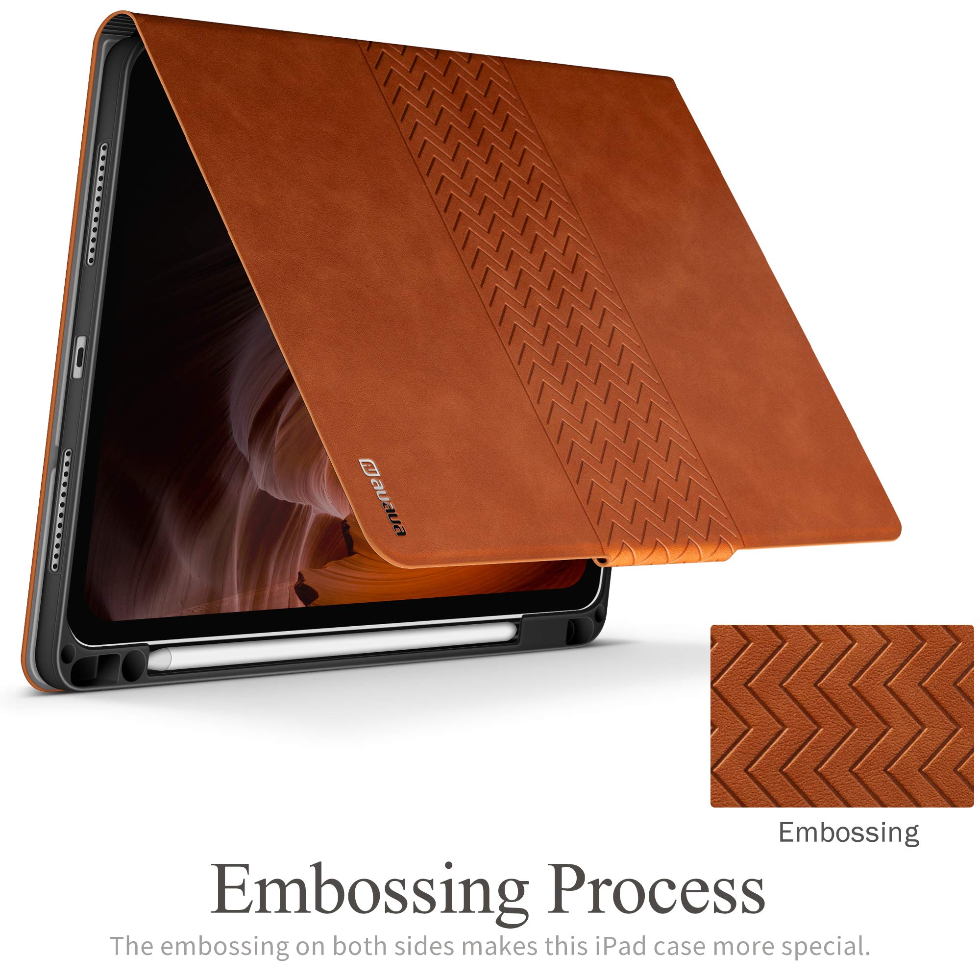 Premium Protective Case for iPad Air 11 Inch M3/M2 (2025/2024) & iPad Air 5th/4th Gen (2022/2020) - Shockproof Cover with Apple Pencil Holder, Auto Sleep/Wake, Adjustable Stand - Perfect for Work, Study & Travel (Brown)