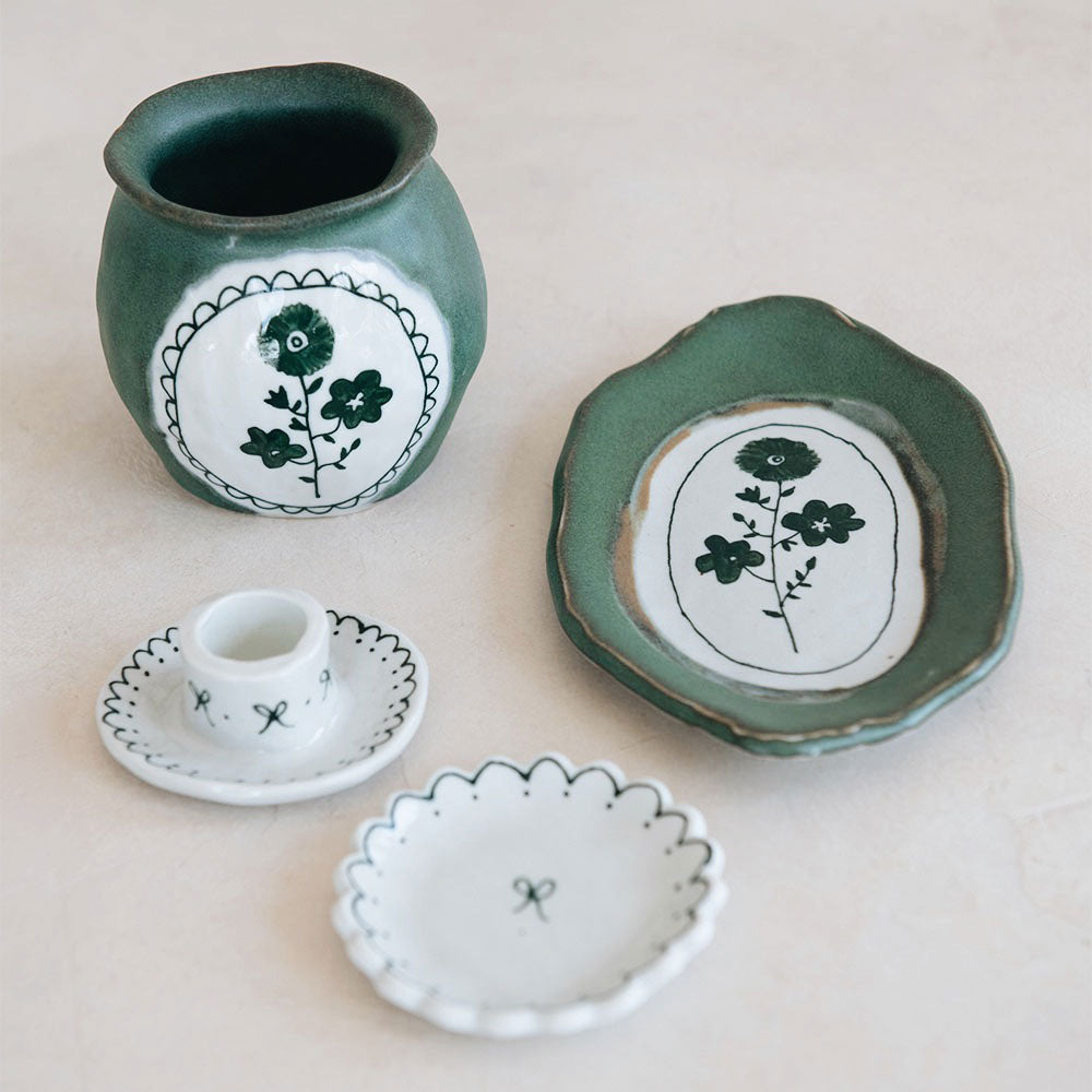 Hand Painted Porcelain Vase - Elegant Floral Forest Design - Perfect for Home Decor, Wedding Centerpiece & Gift Giving