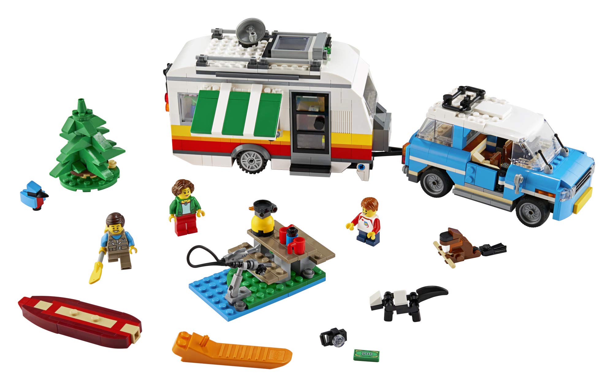 LEGO Creator 3in1 Caravan Family Holiday 31108 Building Kit - 766 Pieces, Creative Play & Camping Adventure Toy for Kids with Cute Animal Figures | Perfect for Birthday Gifts, Indoor Play & Family Bonding Activities