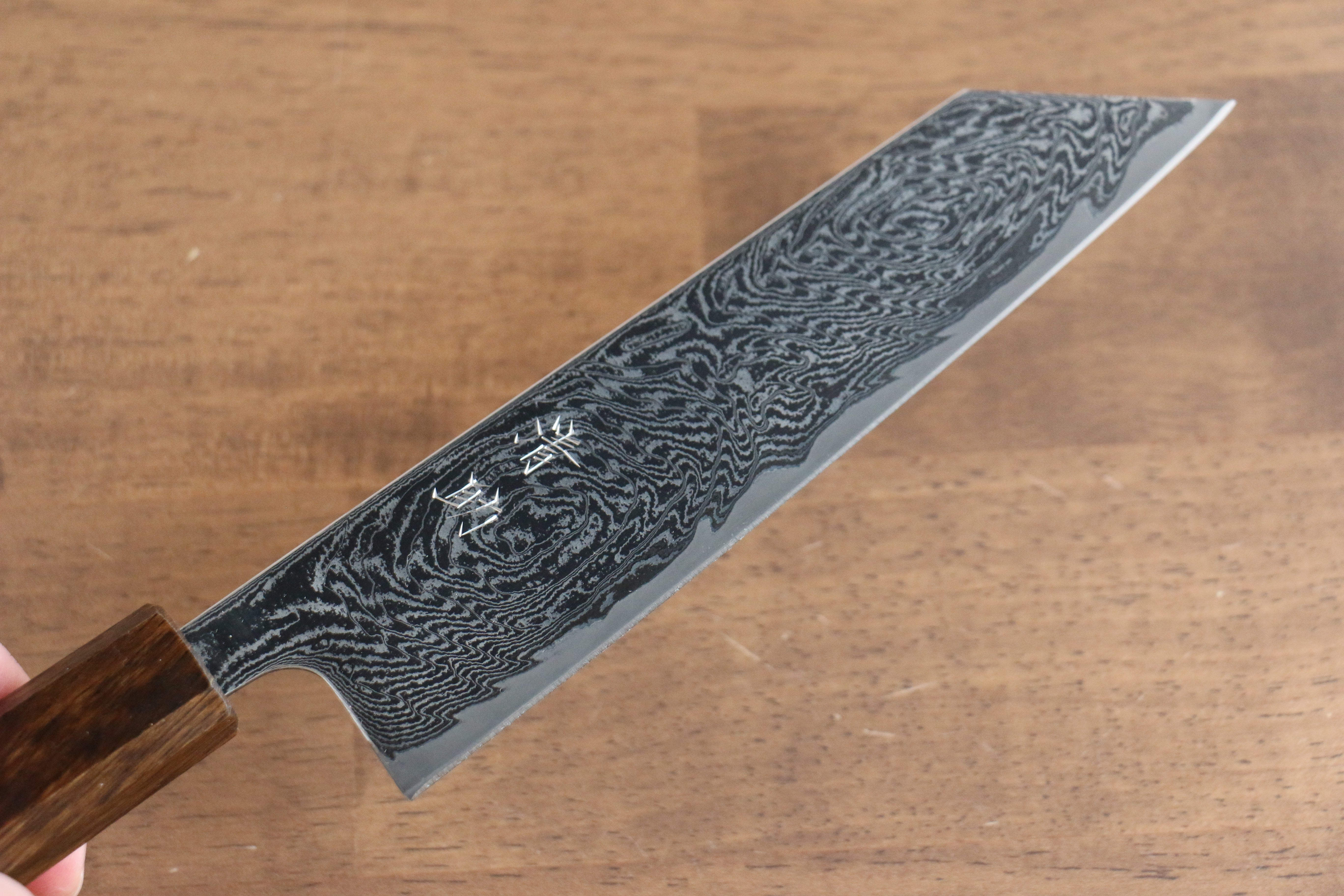 Premium Seisuke Nami AUS10 Damascus Steel Bunka Knife 180mm - Mirror Polished Blade with Oak Handle - Perfect for Sushi, Vegetables & Precision Kitchen Tasks