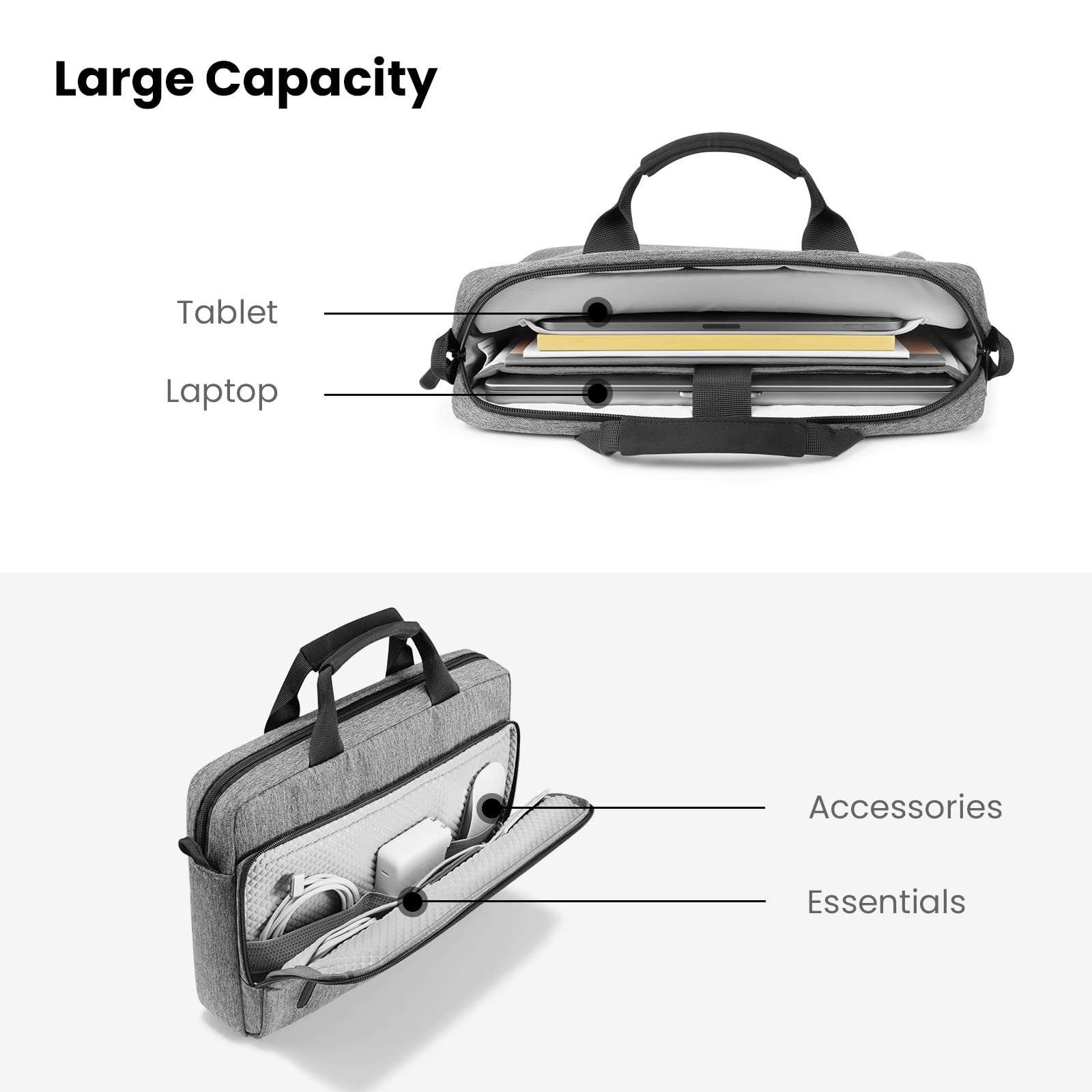 tomtoc Protective 15.6 Inch Laptop Shoulder Bag - Universal Fit for HP, Dell, Acer, ASUS, Lenovo & MacBook Air/Pro M1/M2/M3/M4 - Durable Business Briefcase for Work, Travel & College | Water-Resistant & Multi-Functional Design