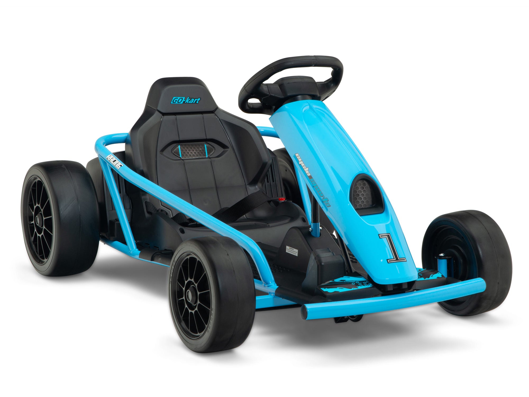 RIDINGTON 24V Kids Electric Go Kart with DRIFT Function - High-Speed Blue Ride-On Car for Boys & Girls - Perfect for Backyard Racing, Driveway Fun, and Outdoor Adventures