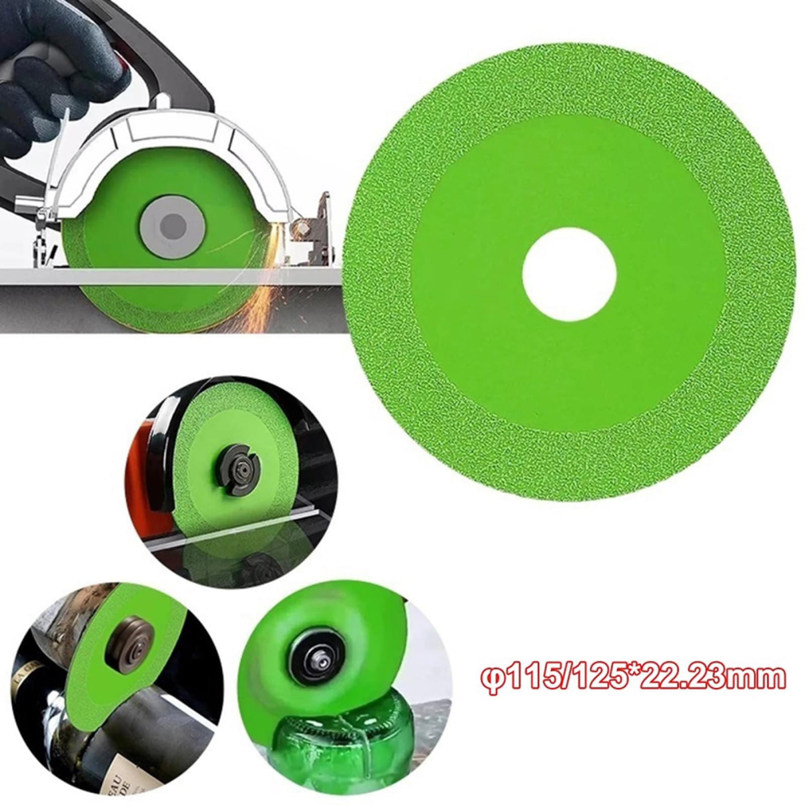 115/125mm Diamond Glass Cutting Disc - Marble, Ceramic Tile, Jade Polishing & Cutting Blade for Angle Grinder - High Precision & Durable Grinder Tool for DIY, Construction & Stone Work