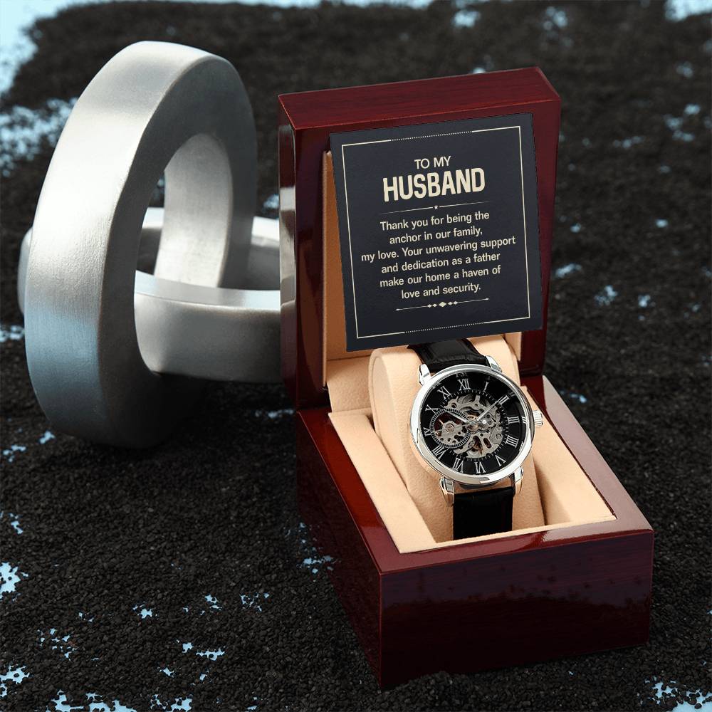 Elegant Openwork Watch for Men - Perfect Gift for Husband from Wife - Ideal for Anniversaries, Birthdays & Special Occasions