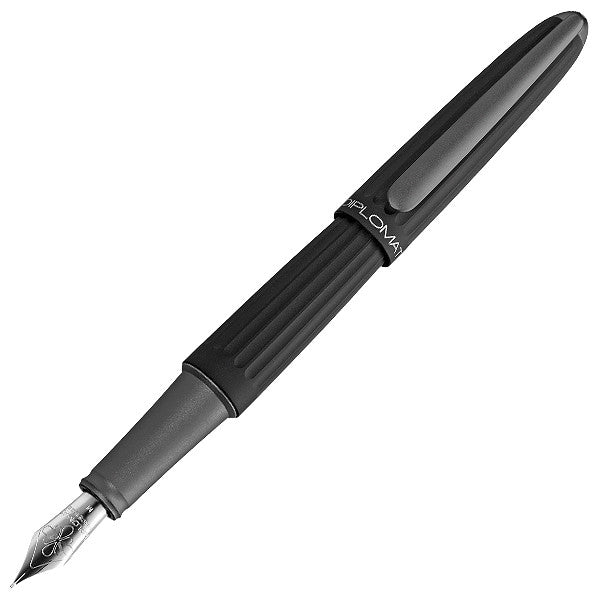 Diplomat Aero Black Fountain Pen - Premium German Writing Instrument for Calligraphy, Note Taking & Gift Giving - Perfect for Professionals, Students & Pen Collectors