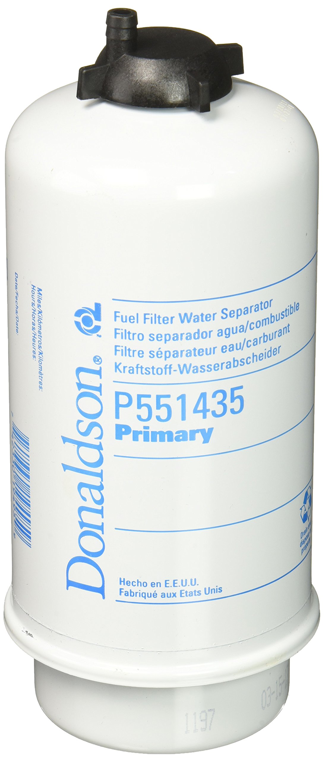 Donaldson P551435 Fuel Filter with Water Separator - Heavy Duty Cartridge Replacement for Trucks & Heavy Equipment - Ideal for Off-Road & Construction Use