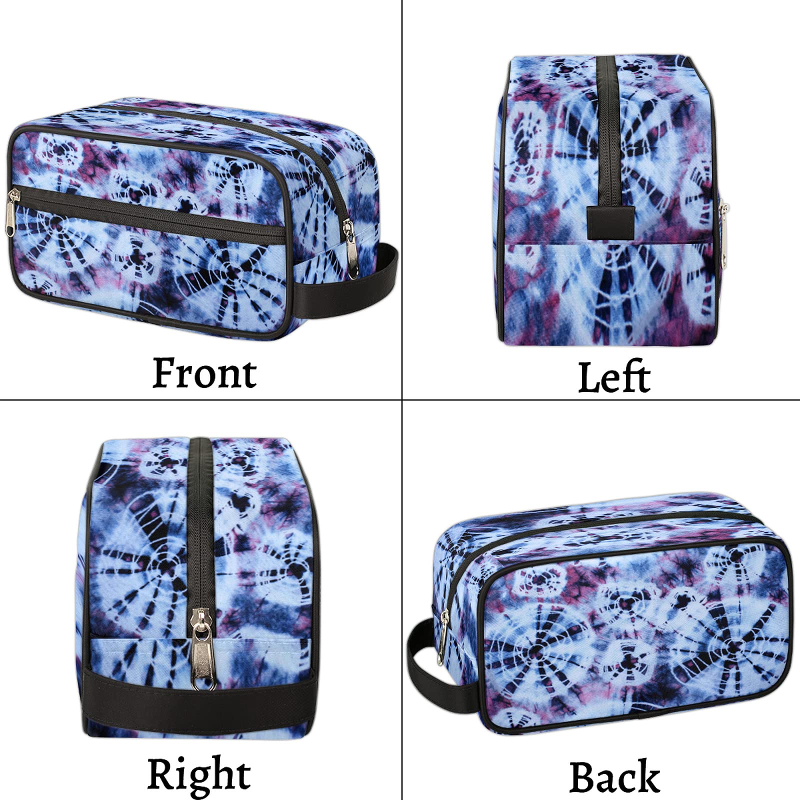 Boho Tie Dye Travel Toiletry Bag for Women & Men - Waterproof Cosmetic Makeup Organizer with Large Capacity - Perfect for Toiletries, Shaving Kit & Travel Accessories - Ideal for Vacation, Camping & Business Trips
