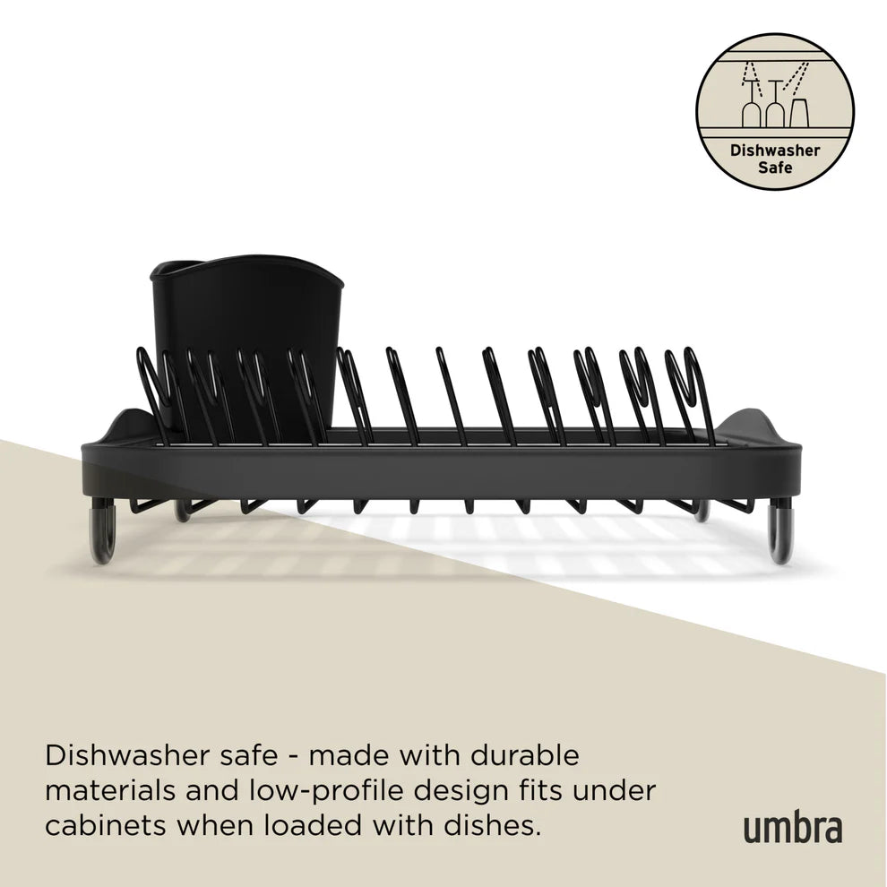 Stainless Steel Countertop Dish Rack with Drying Tray - Space Saving Kitchen Organizer for Dishes, Cups & Utensils - Perfect for Small Apartments, RVs & Compact Kitchens
