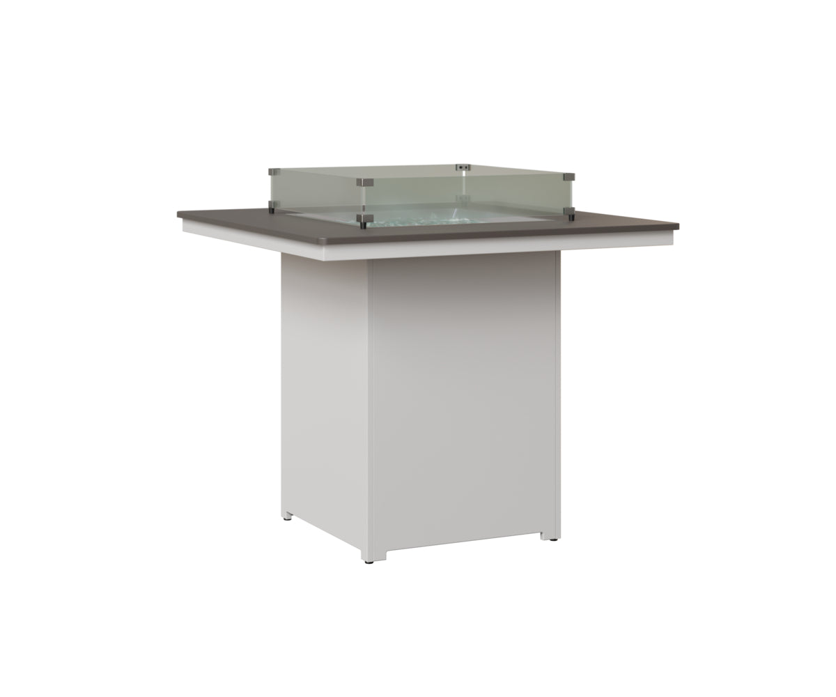Berlin Gardens Numa Square Fire Pit - Outdoor Patio Fire Pit Table with Bar Height for Backyard, Garden, and Deck - Perfect for Entertaining Guests or Relaxing by the Fire