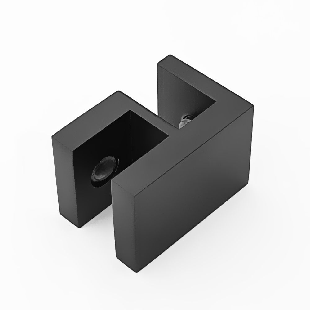10mm Square Matt Black Shower Glass Header Bar Overpanel Fitting - Durable Bathroom Hardware for Modern Shower Enclosures