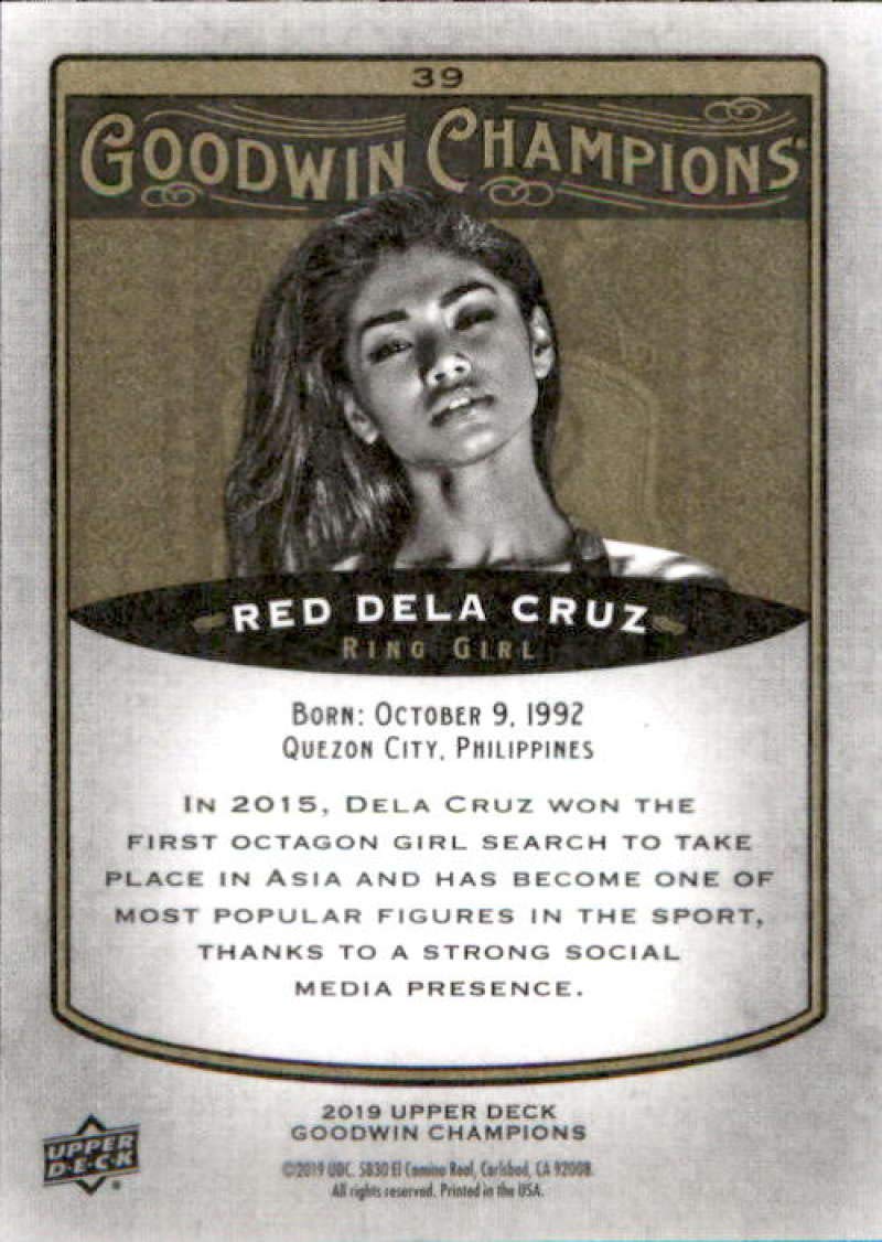 2019 Upper Deck Goodwin Champions #39 Red Dela Cruz Ring Girl Trading Card - Rare Sports Memorabilia for Collectors & Boxing Fans, Perfect for Display Cases & Fan Collections