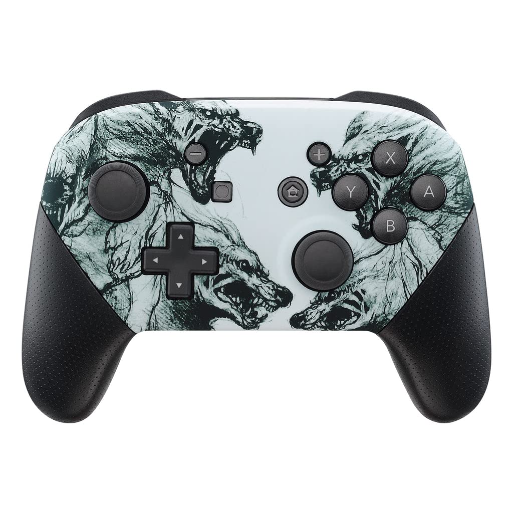 MODDEDZONE Wolf Custom Wireless Pro Controller for Nintendo Switch - Unique Animal Design, Ergonomic Grip, Motion Controls - Perfect for Gaming, Streaming & Competitive Play