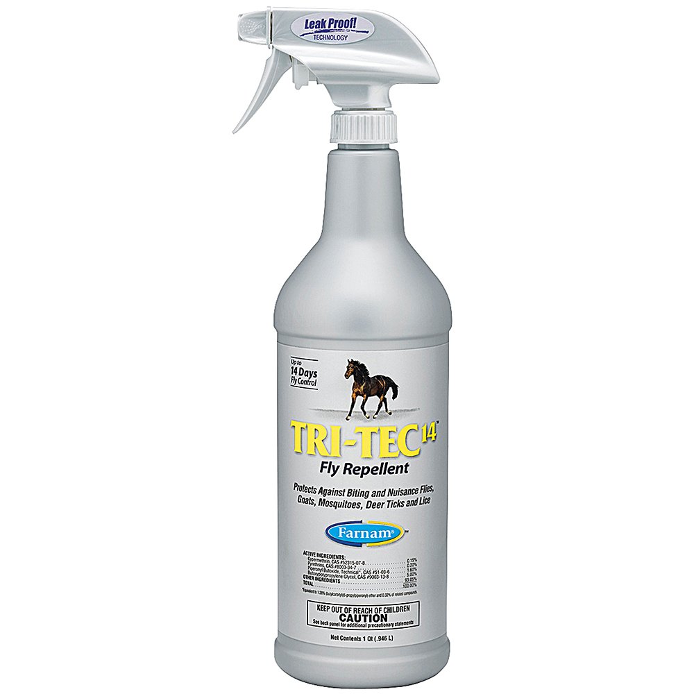 Tri-Tec 14 Fly Spray for Horses & Livestock - 32 oz Bottle | Effective Insect Repellent for Stables, Barns & Outdoor Use