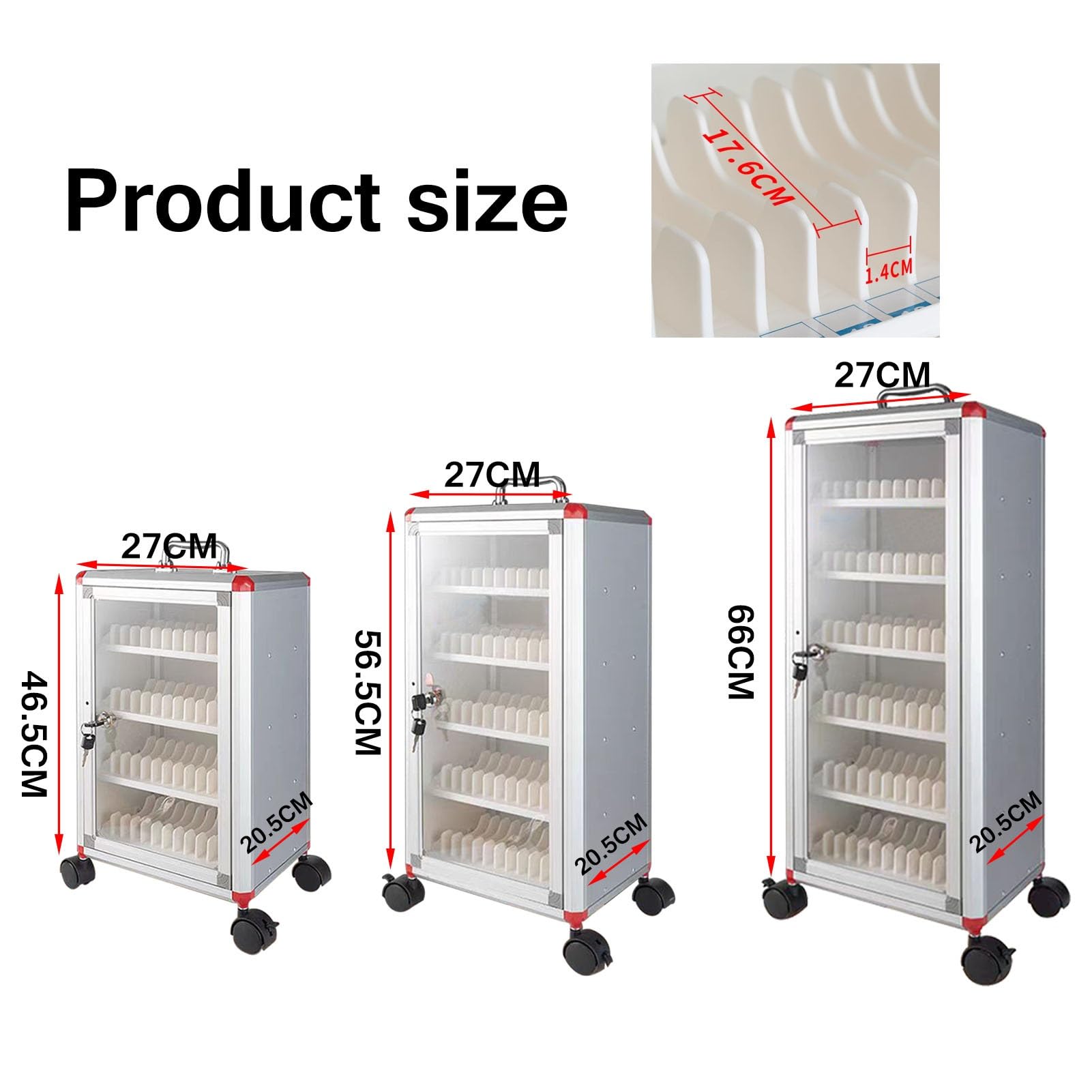 360° Swivel Mobile Phone Storage Cabinet - 48/60/72 Bit Aluminum Alloy School Cell Phone Safe Box with Lock (60 Bit) | Perfect for Classroom, Office & Retail Store Device Organization