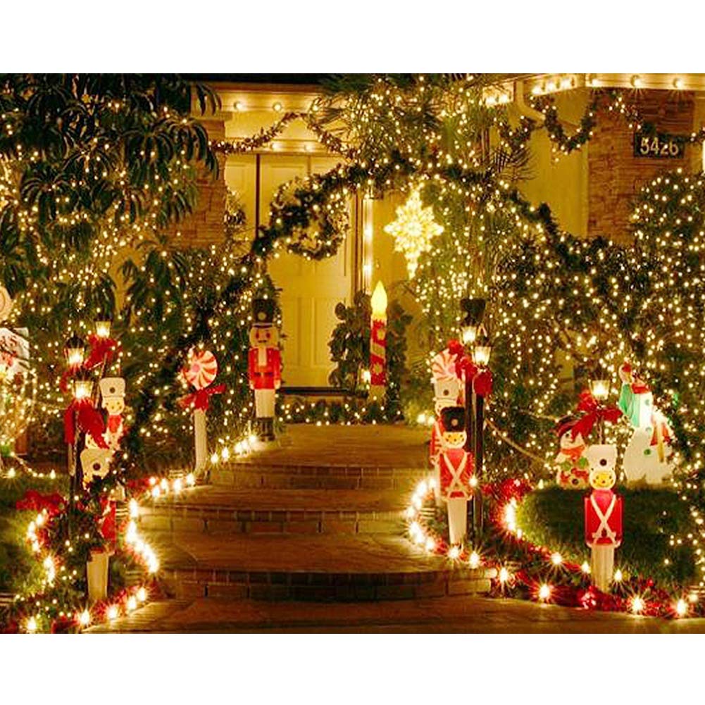 Twinkle Star 66ft 200 LED Christmas Lights Outdoor Waterproof, Warm White Christmas Tree Lights Indoor/Outdoor with 8 Lighting Modes, Plug-in Fairy String Lights with Green Wire - Perfect for Xmas Decorations, Wedding Party, Garden, Patio, and Home Holiday Lighting
