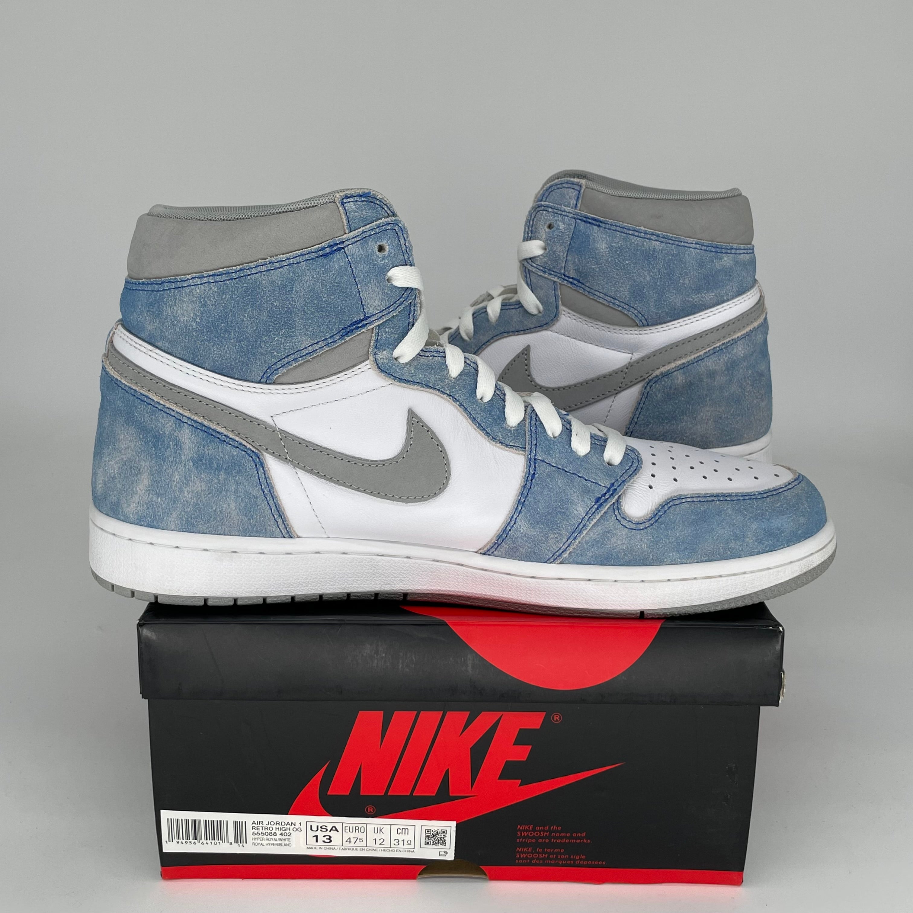 AIR JORDAN 1 HYPER ROYAL Men's Basketball Shoes Size 13 - 555088-402 | Authentic Retro Sneakers for Streetwear & Casual Outfits