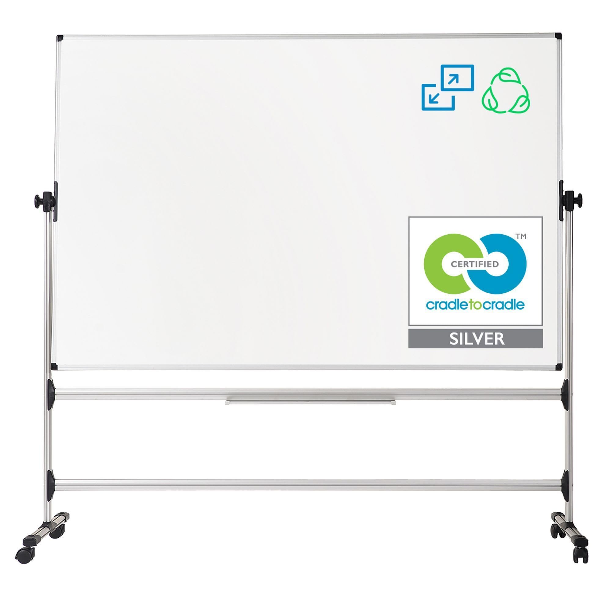 MasterVision Earth-It Easy Clean Mobile Presentation Easel - Double Sided Whiteboard 47.2