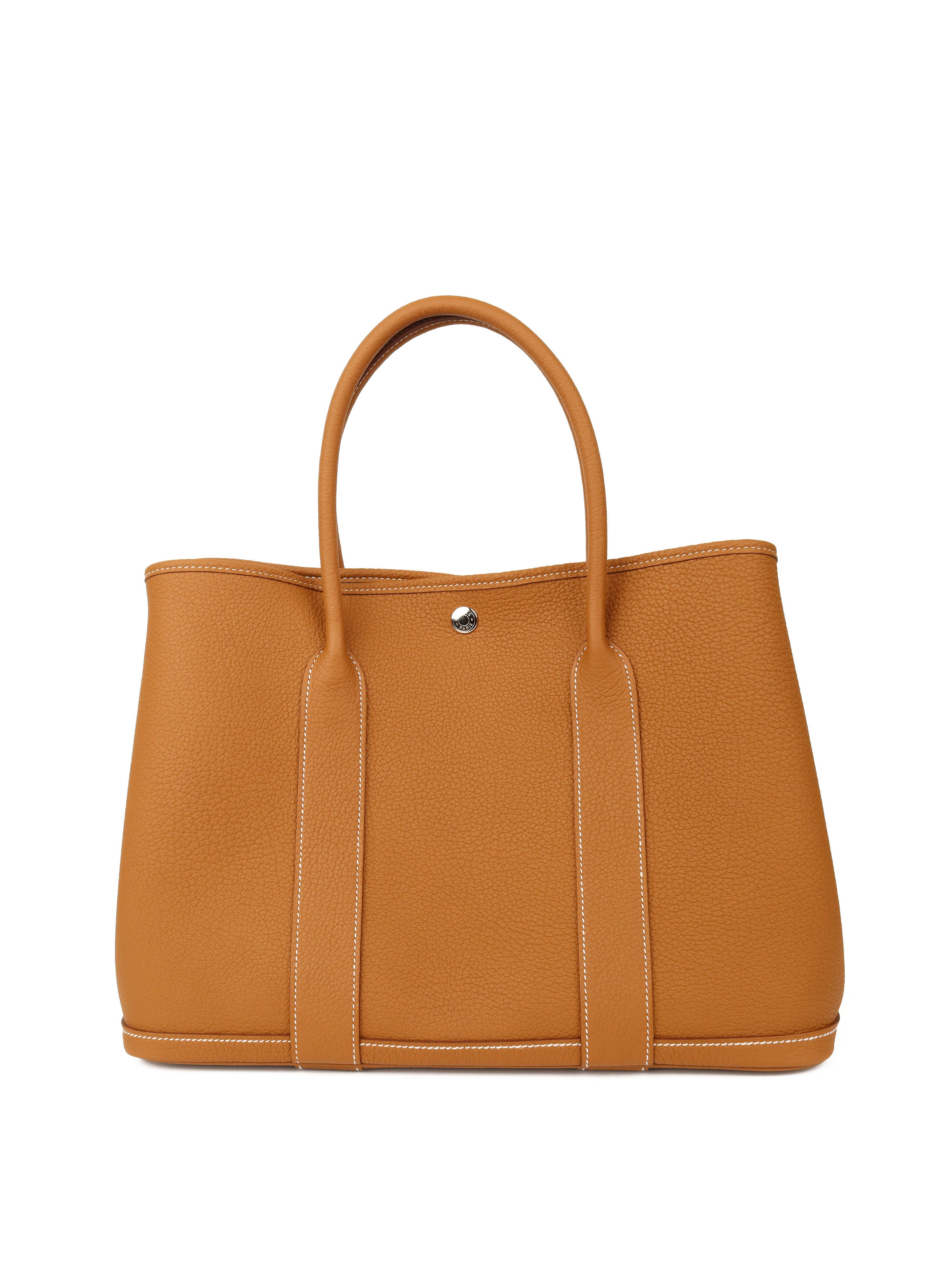 Authentic Hermes Gold Garden Party 36 Tote Bag - Luxury Leather Handbag for Women, Perfect for Work, Travel & Everyday Use