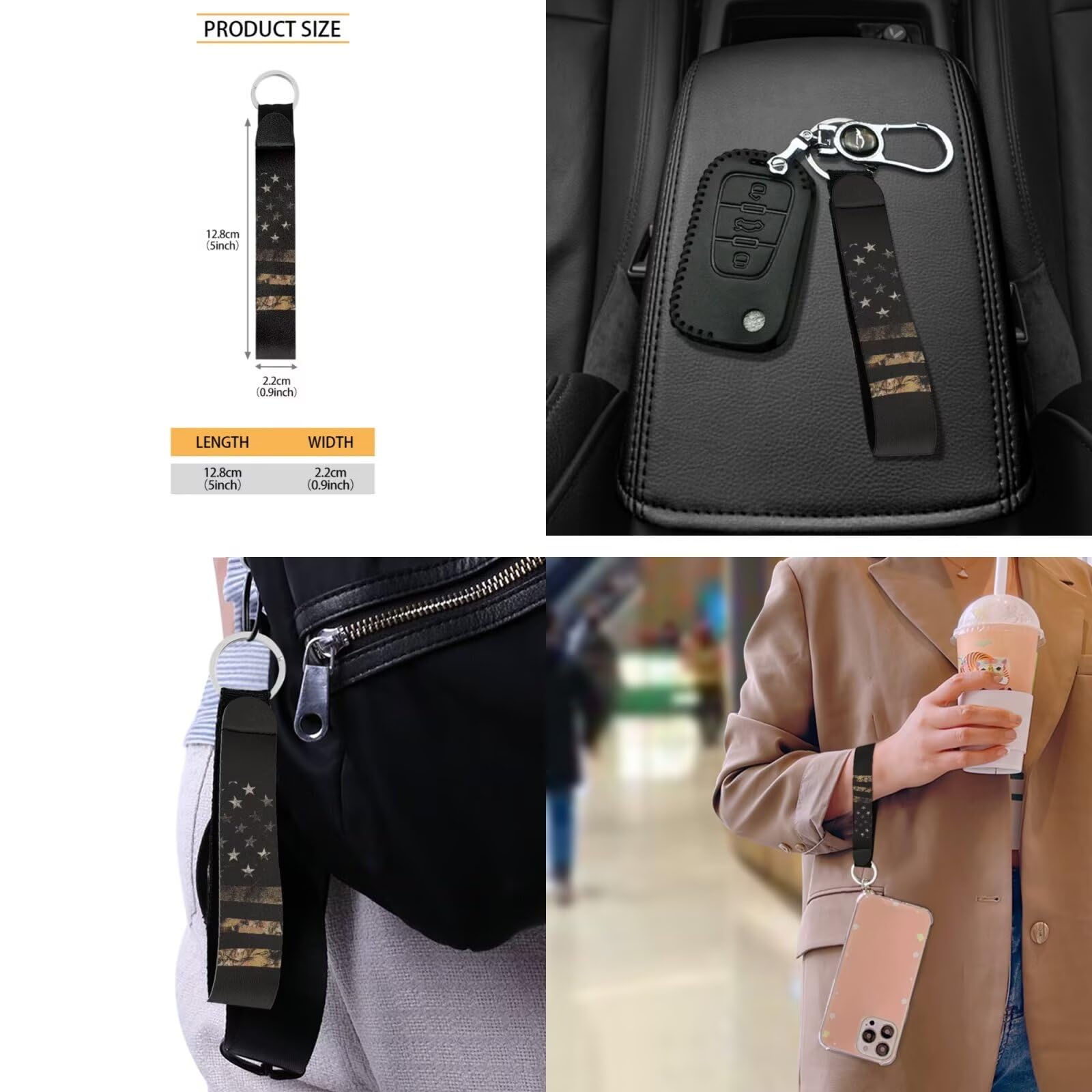 Kuiaobaty Neoprene Key Holder Wristlet - 2 Pack Durable Keychain Lanyard with Keyring for Car Keys, Gym, Office & Travel Accessories
