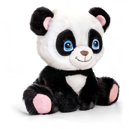 Keel Toys 25cm Keeleco Adoptable Panda Plush - Eco-Friendly Stuffed Animal for Kids, Collectors & Gift Giving | Perfect for Cuddling, Nursery Decor & Panda Lovers