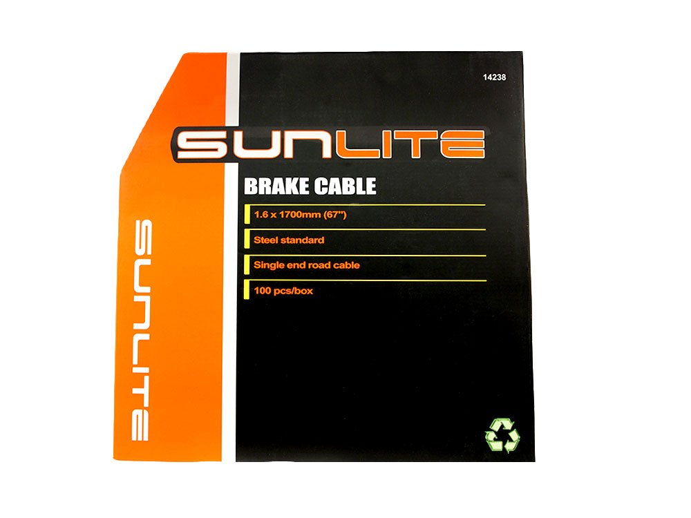 Sunlite Bulk Box of 100 Brake Cables - High Quality Bicycle Brake Cables for Mountain & Road Bikes - Perfect for Bike Repair Shops & DIY Maintenance