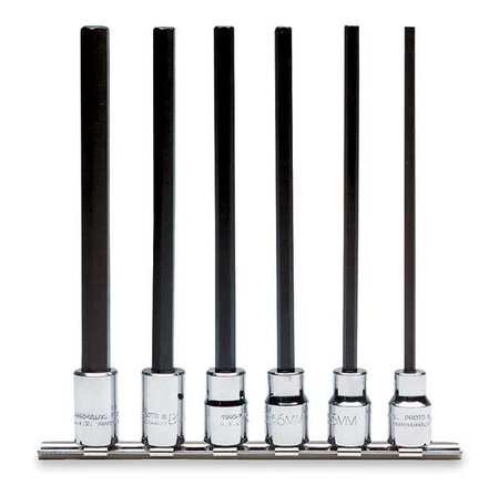 3/8 Inch Drive 6-Piece Hex Socket Bit Set - Perfect for Automotive Repairs, DIY Projects & Home Improvement Tasks