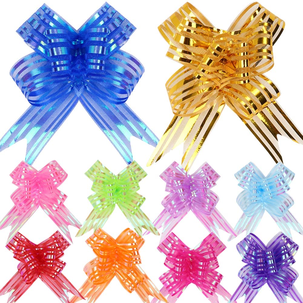 Pull Bow Organza Gift Wrapping Ribbons - 10pcs 3.6