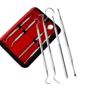 4Pcs Dental Tools Set - Teeth Cleaning Kit with Anti-Fog Mirror, Scraper, Scaler & Probe for Oral Care, Waxing & Carving - Perfect for Dentists, Hygienists & Home Dental Care