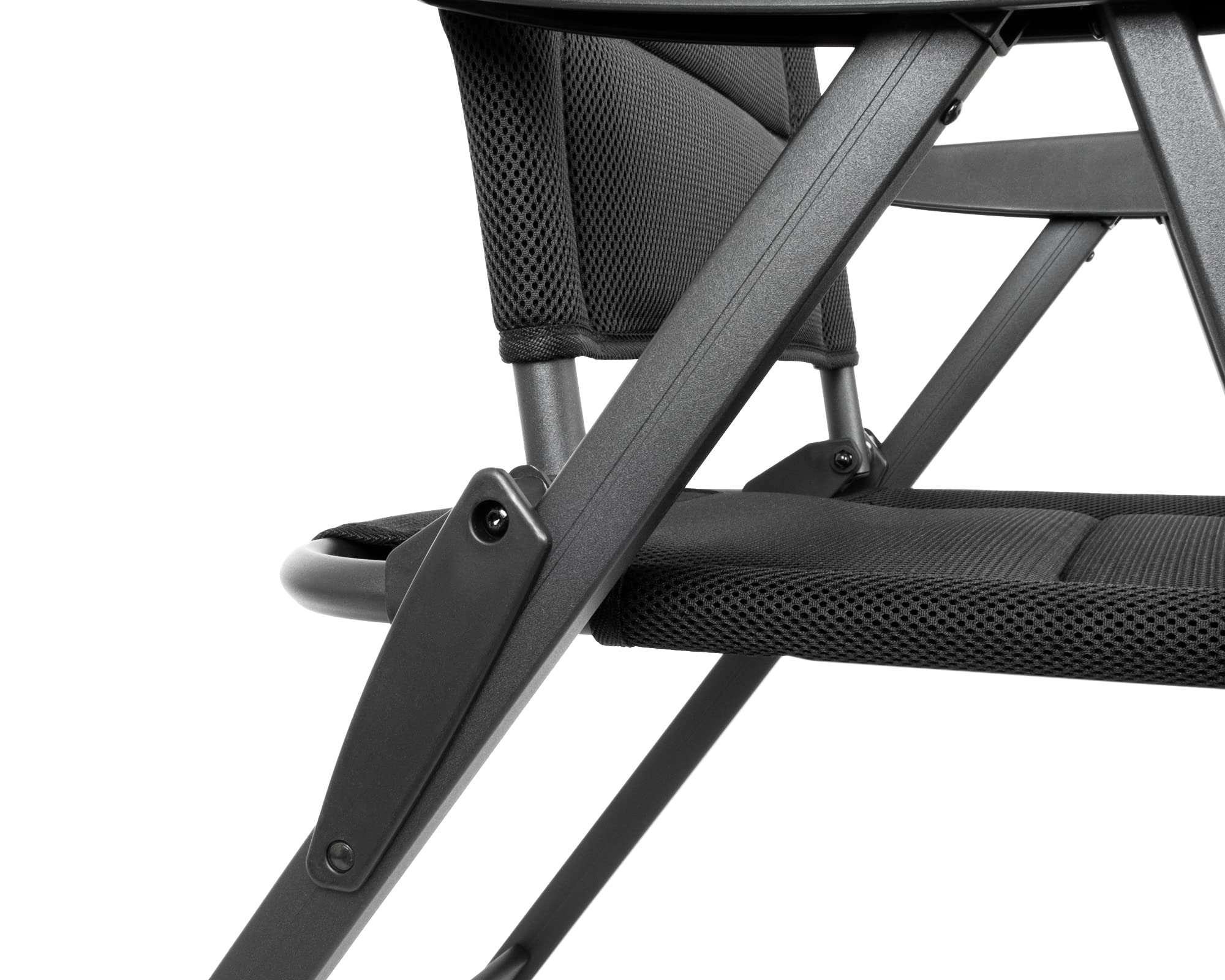 BRUNNER Skye 3D Black Camping Chaise Lounge - Portable Outdoor Folding Chair for Backyard, Beach, Picnic & Patio Relaxation