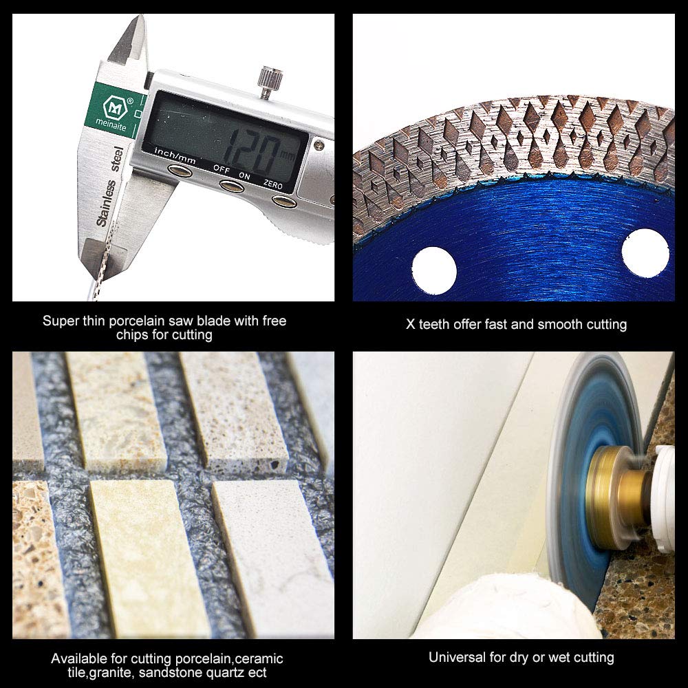 4.5 Inch Ultra Thin Diamond Tile Saw Blade - Premium Porcelain, Granite & Marble Cutting Disc (4.5in) - Perfect for Wet/Dry Cutting, DIY Home Renovation & Professional Tile Installation