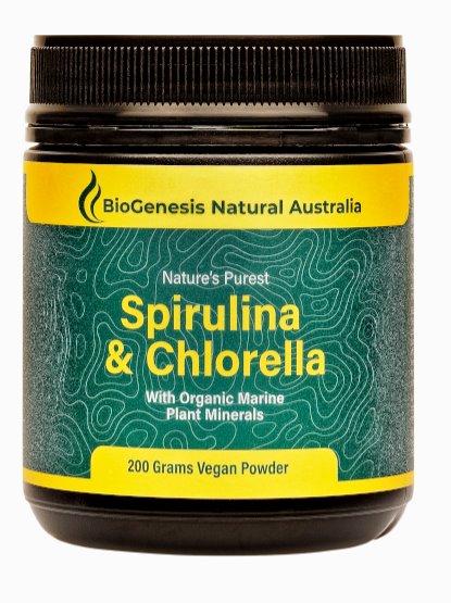 Organic Spirulina & Chlorella Powder with Marine Minerals - Superfood Supplement for Detox, Immunity & Energy Boost - Perfect for Smoothies, Juices & Wellness Shots