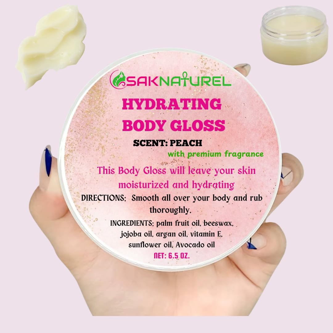PICK A SCENT: PEACH BODY GLOSS & BUTTER - Moisturizing Body Glaze Donut & Oil for Dry Skin | Leaves Skin Soft & Radiant | Perfect for Daily Hydration & Spa Nights