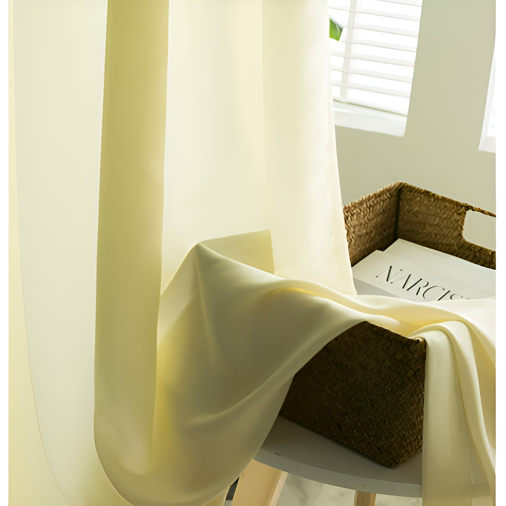 Marissa Solid Color Sheer Grommet Curtains - Lightweight Airy Window Drapes for Living Room, Bedroom & Office - Custom Size Available