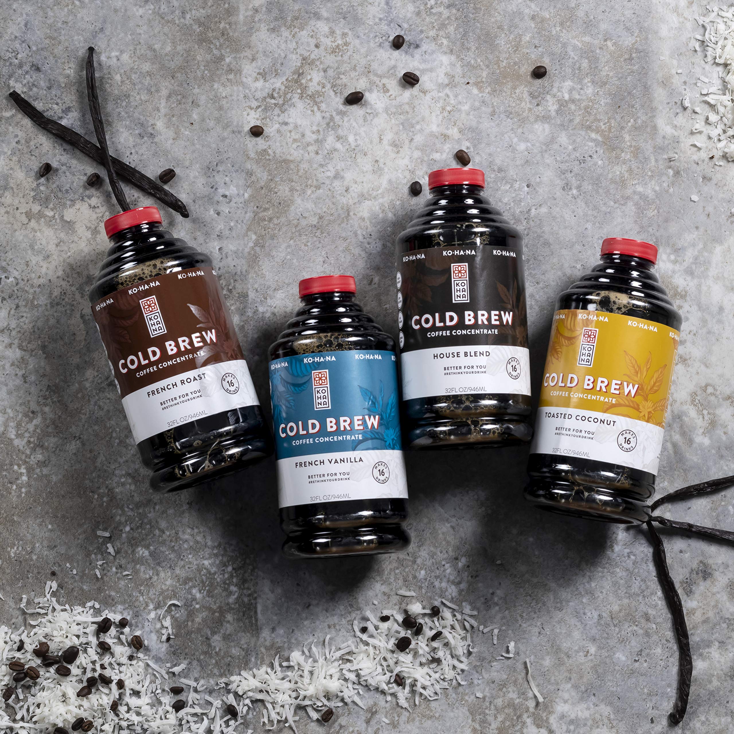 Kohana Cold Brew Coffee Concentrate - House Blend (32 oz) | Makes 16 Servings | Perfect for Iced Coffee, Smoothies & Cocktails