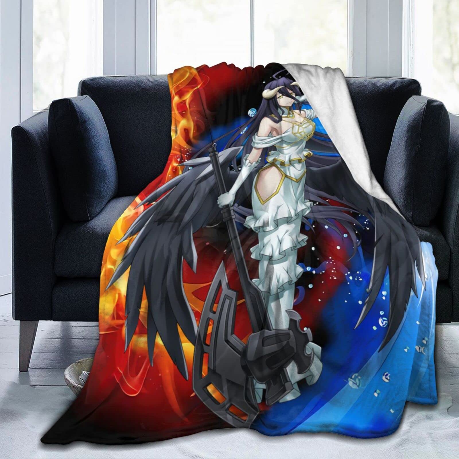 Overlord Albedo Anime Throw Blanket - 50x40 Inch Soft Microfiber Blanket for Couch, Bed & Living Room - Perfect for Anime Fans, Gift Giving & Cozy Nights