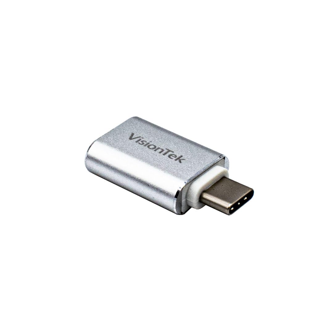 VisionTek USB-C to USB-A Adapter (M/F) - USB Type C Male to USB Type A Female Converter - Compatible with Laptops, Phones & Tablets for Data Transfer & Charging