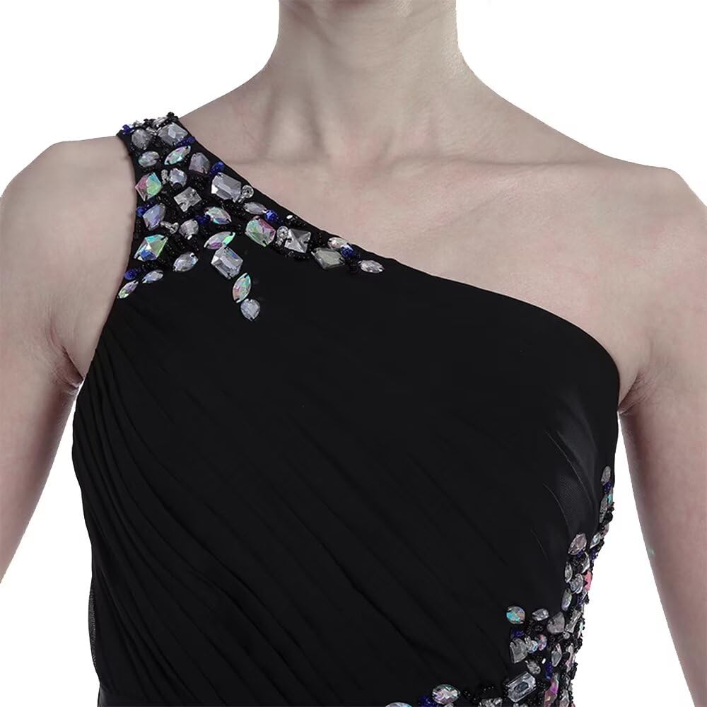 Elegant One Shoulder Ombre Evening Prom Dress for Women - Long Chiffon Bridesmaid Gown for Weddings, Formal Parties & Special Occasions | Perfect for Homecoming, Prom Night & Black Tie Events