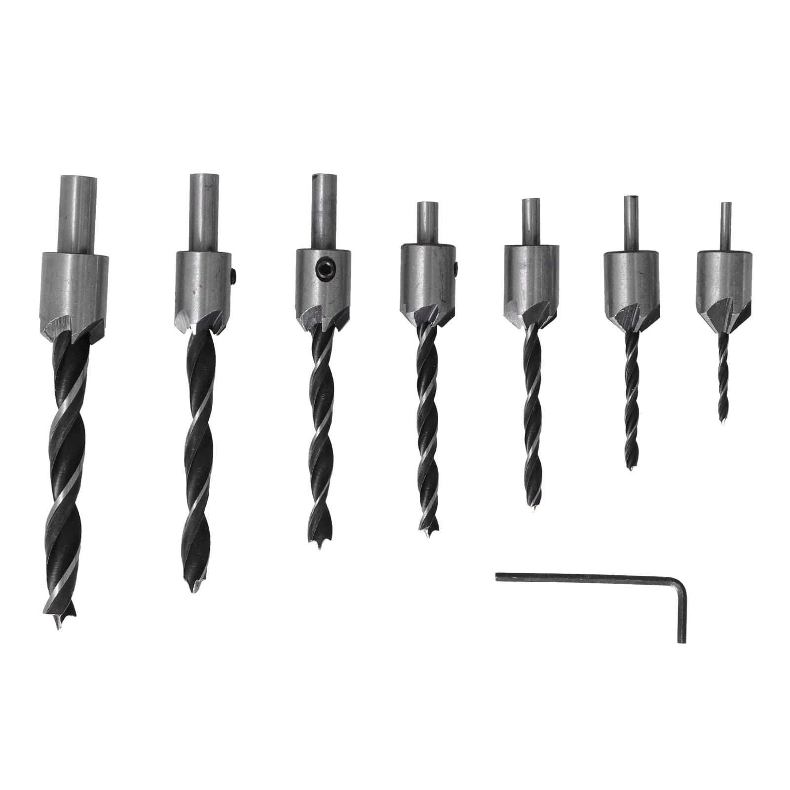 High-Speed Steel Countersunk Drill Bit Set - Wear-Resistant 3-Point Wood Drill Bits for Hand Drills | Perfect for Woodworking, Cabinetry & DIY Projects