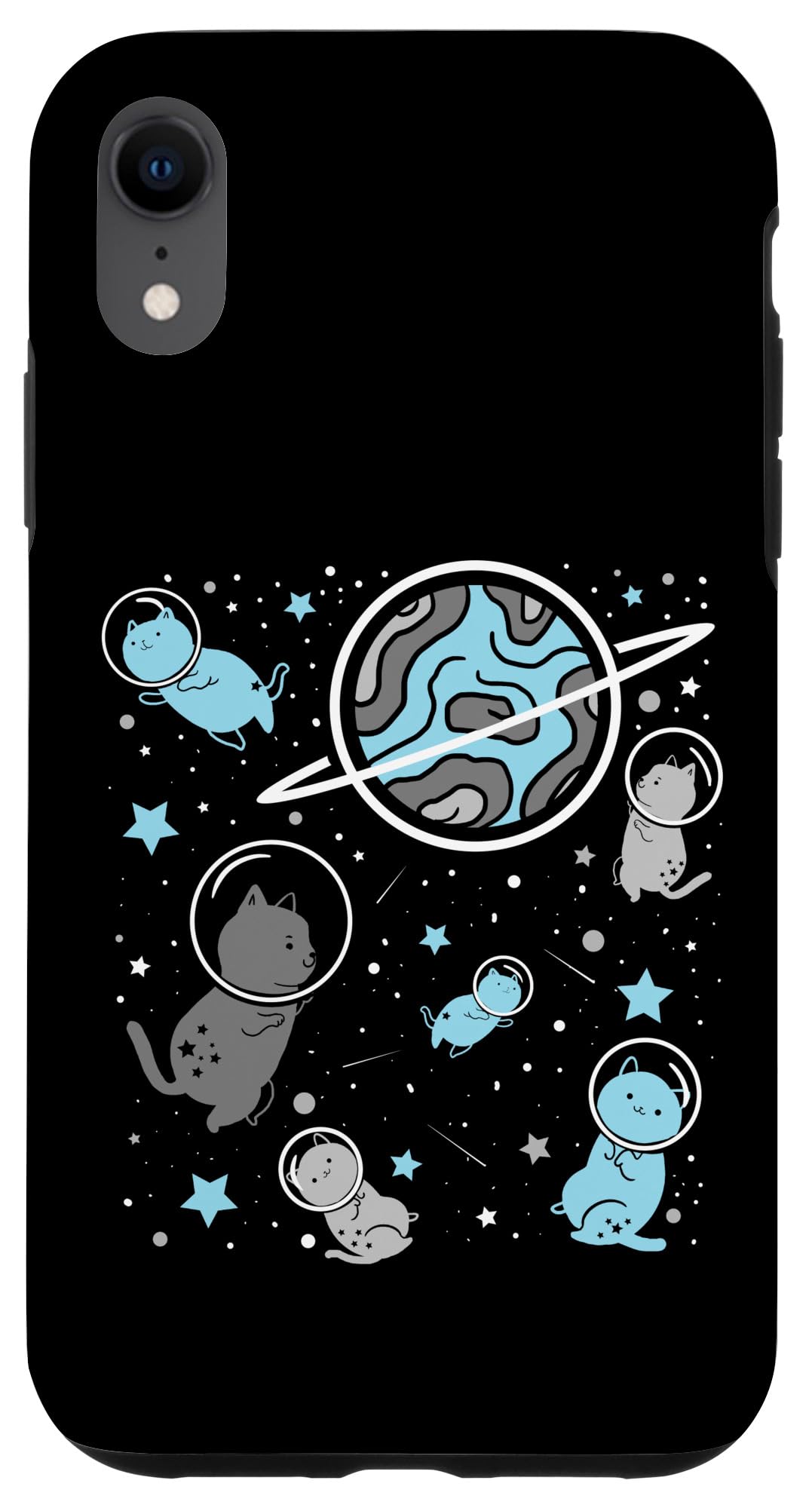 iPhone XR Case - Demiboy Cat in Space Trans Pride Design | Protective Phone Cover for LGBTQ+ Support, Daily Use & Gifts