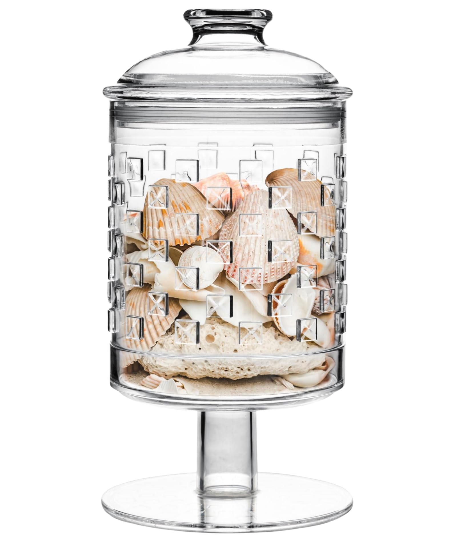 44 oz Clear Acrylic Candy Jars with Lids - BPA-Free Decorative Apothecary Cookie Jars for Candy Buffet, Nuts, Chocolate, Biscuits & Tea Storage - Perfect for Kitchen, Pantry, Party Decor & Gift Packaging